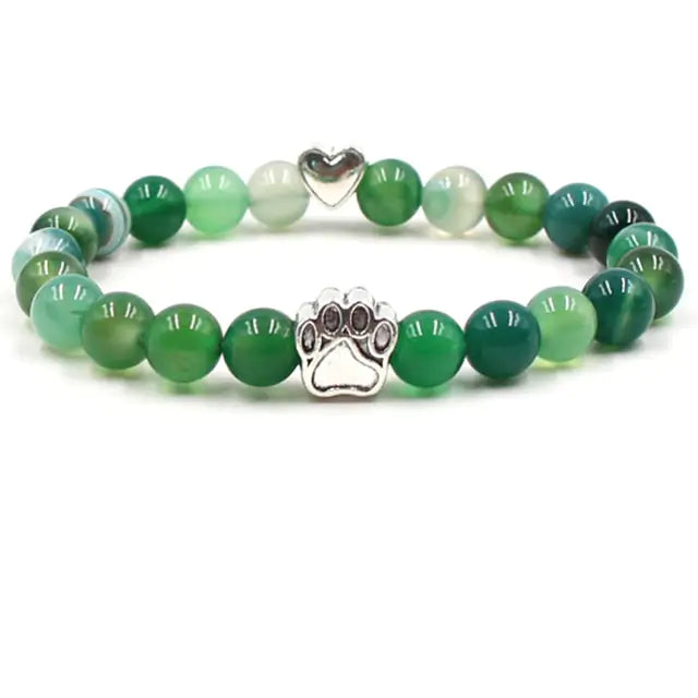 Pet Pawprint Stone Bracelets