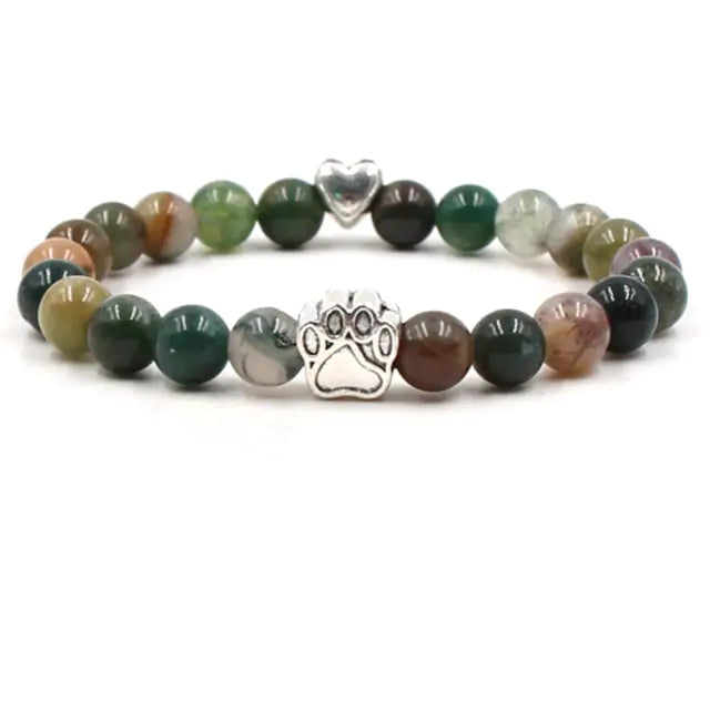 Pet Pawprint Stone Bracelets