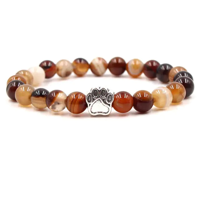 Pet Pawprint Stone Bracelets