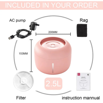 Pet Drinking Fountain with pump and filter