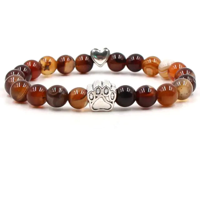 Pet Pawprint Stone Bracelets