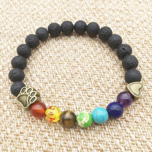 Pet Pawprint Stone Bracelets